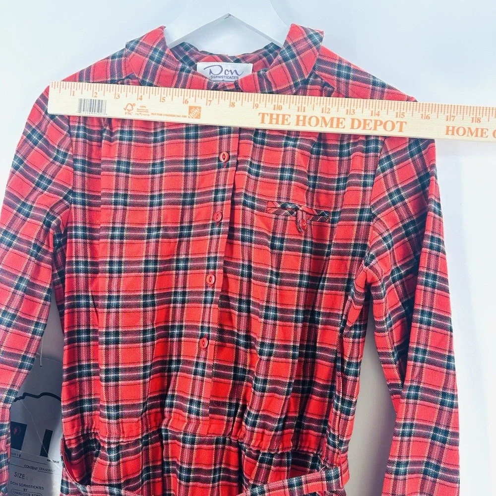 VTG 80s Don Sophisticates Dress Red Plaid School Girl Sz 10 BB39 Holiday NWT - Picture 4 of 13